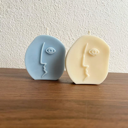 Serenity — Vela Vela Decorativa em Forma de Rosto Abstrato